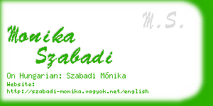 monika szabadi business card